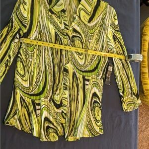 Zara Green and Black Abstract Blouse